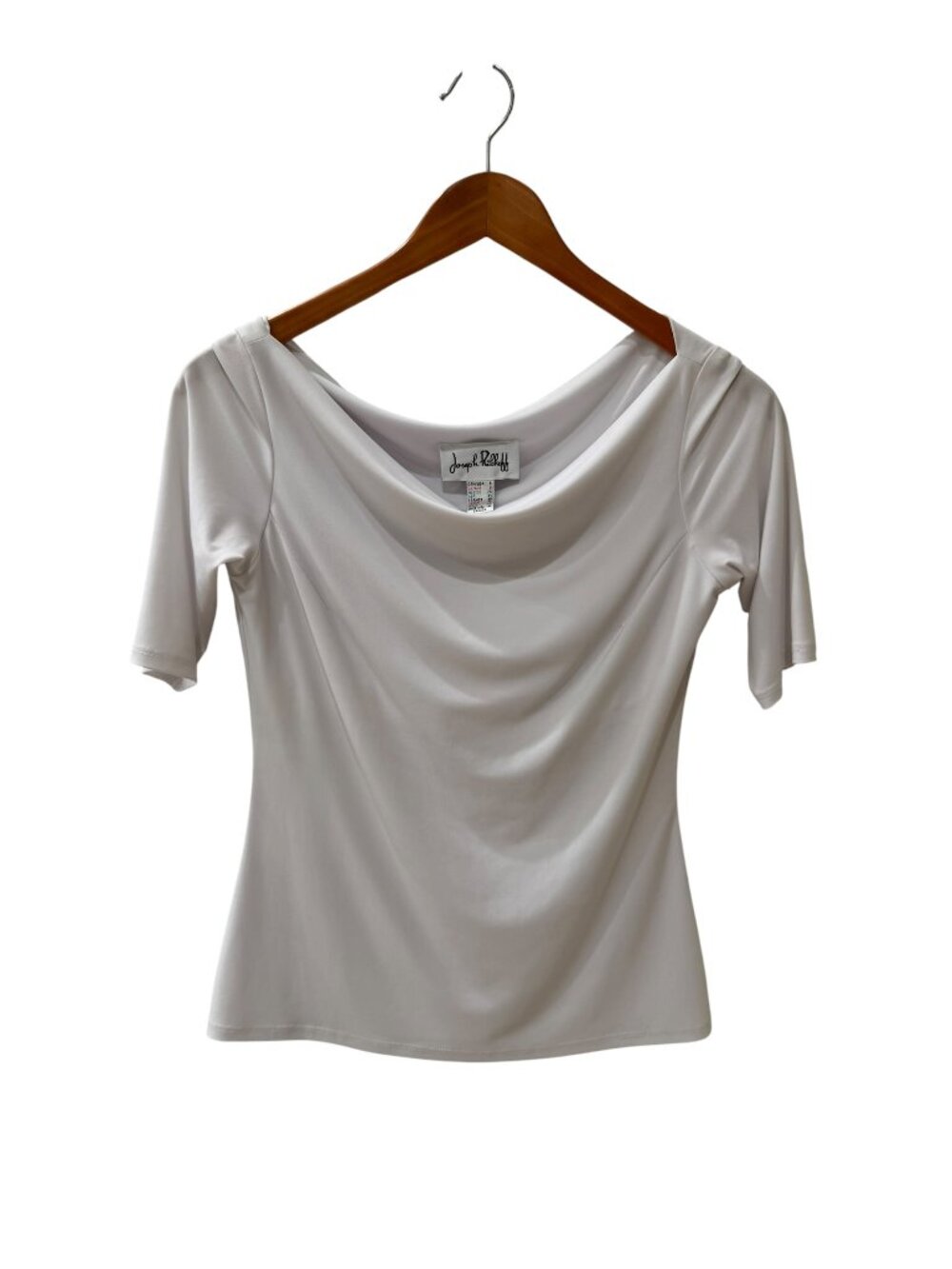 Joseph Ribkoff White Cowl Neck Top (Made in Canada, Size 6)